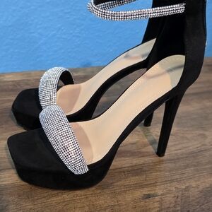 Elegant Black and Silver Women's Heels